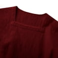 thumbnail image 5 of Women's Solid V-Neck Long Sleeve Casual Top with Three-Quarter Sleeve, 5 of 8
