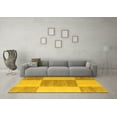 thumbnail image 3 of Ahgly Company Indoor Rectangle Checkered Yellow Modern Area Rugs, 7' x 10', 3 of 4