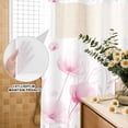 thumbnail image 3 of No Hook Shower Curtain, Pink Spring Floral Shower Curtains for Bathroom with See Through Top Window, Summer Botanical Watercolor Vintage Waterproof & Washable Bath Curtain Long 72"x78", 3 of 9