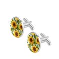thumbnail image 2 of Sunflower Stainless Steel Cufflinks for Formal Attire - Ideal for Shirts, Cuff Links, and Suit Accessories, 2 of 6