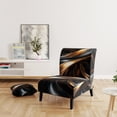 thumbnail image 2 of Designart "Gold Grey Abstract modern Reflections" Gold Modern Upholstered Accent Chair - Modern Arm Chair For Living Room, 2 of 7