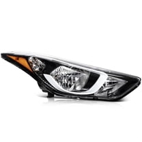 ECCPP Headlight Assembly For Hyundai for Elantra 2014 2015 2016 Black Housing Amber Reflector Clear Lens
