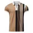 thumbnail image 4 of Relanfenk Male Summer Striped Splice Print T Shirt Turn Down Collar Short Sleeve Tops T Shirt, 4 of 4