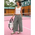 thumbnail image 3 of Pantalones deportivos Hooever holgados de pierna ancha para mujer, color gris, talla S, 3 of 6