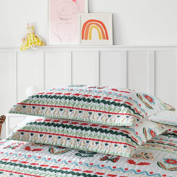 100 Cotton 2 Piece Kids Quilt Bedspread Comforter Set Throw Blanket for Teens Boys Girls Kids Beds Bedding Coverlet LiTa