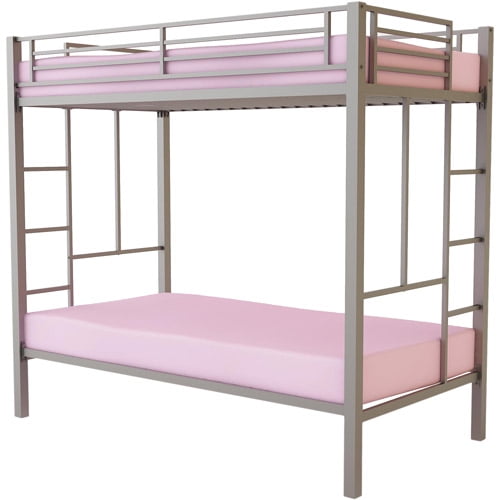 Dorel Your Zone Twin Over Twin Metal Bunk Bed, Silver