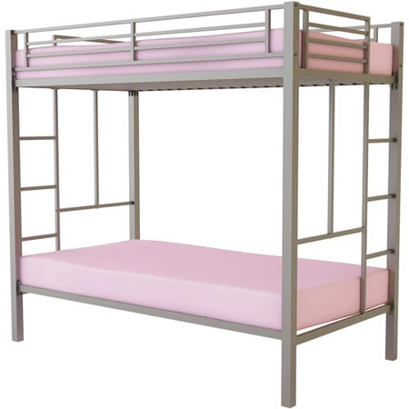 Dorel Your Zone Twin Over Twin Metal Bunk Bed, Silver