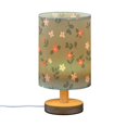 thumbnail image 2 of Bedside Desk Lamp LED Bulb Night Light USB Power Fabric Lampshade Table Lamps Flowers with Leaves, 2 of 7