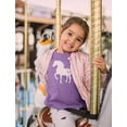 thumbnail image 2 of Tstars Girls' Love Horses T-Shirt - Ideal Horse Lover's Gift - Youth Size - XL, Lavender, 2 of 6