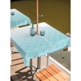 thumbnail image 6 of Outdoor Tablecloth with Umbrella Hole, Blue Morocan Spillproof Waterproof Outdoor Table Cover, Abstract Ombre Geometric Check Modern Patio Tablecloths for Party/Garden/Picnic, Square 60"x60", 6 of 9