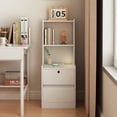 thumbnail image 4 of Nightstand with Charging Station, Smart Nightstand with Night Light, Modern Night Stand with Bookshelf, Bedside Tables with Storage Cabinet for Bedroom, White, 4 of 15