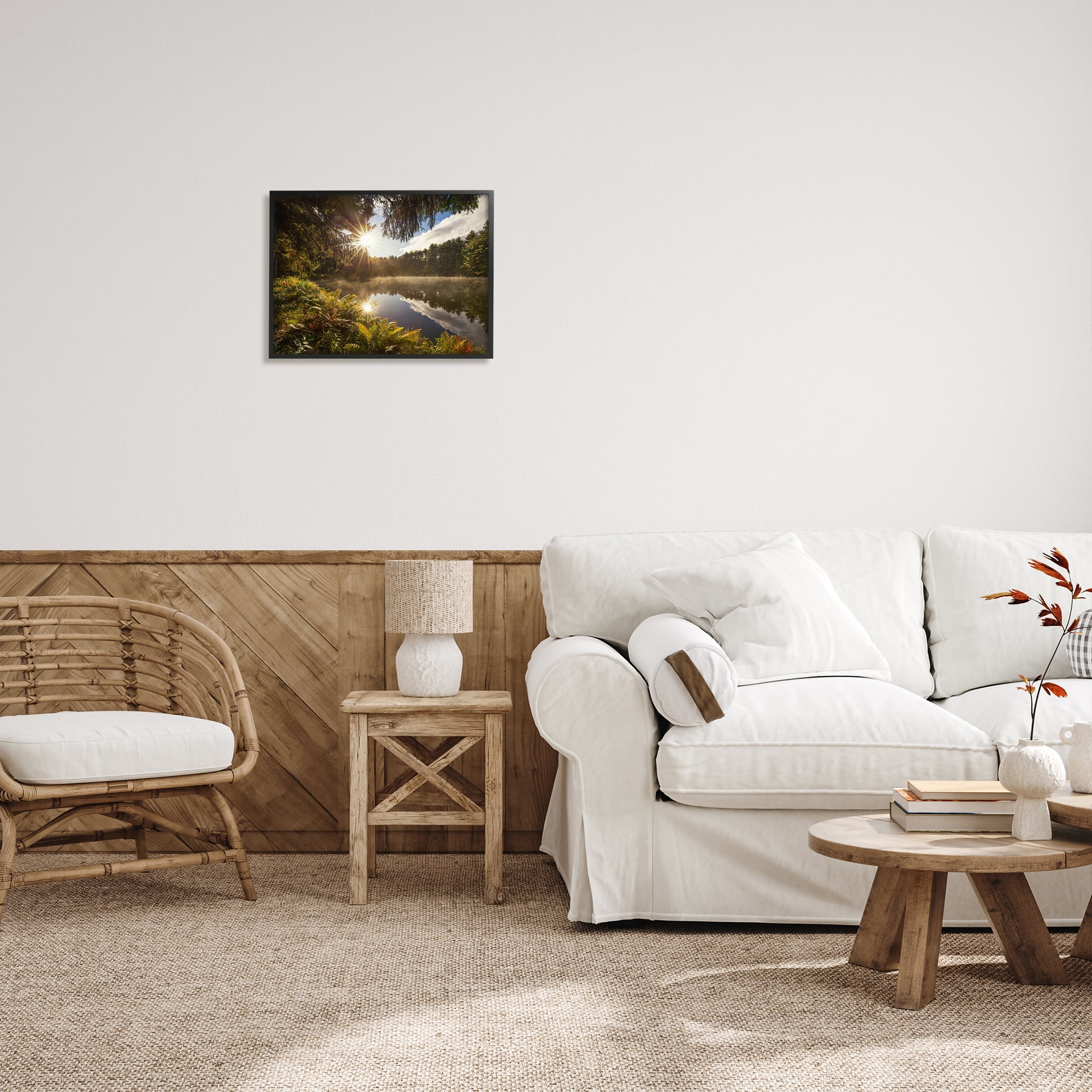 Stupell Industries Lake Nature Landscape Nature Photography Black Framed Art Print Wall Art, 20 x 16
