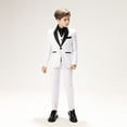 thumbnail image 3 of Lycody 5pcs Boys Slim Fit Tuxedo Suit Shawl Lapel One Button Tuxedo Slim Fit Premium,for Boys Wedding Outfit Blazer Coat Vest Pants Set with Bow Tie, 3 of 15