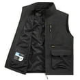 thumbnail image 3 of BVOFAR Men's Big and Tall Vest Outerwear Lightweight Windproof Outdoor Work Jackets Fishing Safari and Photography Vests Jackets with Multi-Pockets Black L, 3 of 7