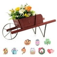 thumbnail image 2 of YYAo Garden Bed Flower Beds BoxVegetables Growing Planter,Wooden Wagon Planter with 9 Magnetic Accessories for Garden Yard-Red, 2 of 8