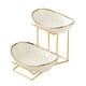 thumbnail image 5 of Frutero de cerámica para encimera de cocina con soporte de metal, decoración del hogar, frutero 2 capas, 5 of 9