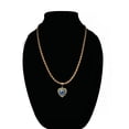 thumbnail image 2 of 14k Bonded Gold Necklace with Heart Evil Eye Pendent, Best Christmas Unisex Gift for Women, Men Mother, Father, Girlfriend, Boyfriend, Her, Him, Rope Chain with Charm by Artisan Jeweler, 2 of 6