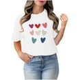 thumbnail image 4 of TIMIFIS T-Shirts pour Femmes de la Saint-Valentin Été Décontracté Manches Courtes Col Rond T-Shirts Mode T-Shirt Imprimé Cœur d'Amour, 4 of 4