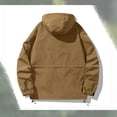 thumbnail image 6 of LYSMORA 2026 Men's Multi Pocket Hood Utility Softshell Jacket, Cargo Zipper Waist Pockets Hook Loop Cuff Long Sleeve Loose Fit Hiking Travel Outerwear, 6 of 7