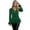 Green, variant on Plus Size Womens Solid Rib Knit T Shirts V Neck Long Sleeve Sheen Second Skin Fit Casual Blouse Black XXL