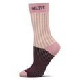 thumbnail image 3 of MeMoi Women's Inspirations Embroidered Cuff Crew Socks - Womens - Female, 9-11, Violet, 3 of 8