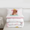 thumbnail image 5 of Erosebridal Cute Capybara Full Size Comforter Sets,Pink Bowknot Ribbon Bows Bedding Sets For Girls Kids ,Reversible Pink 3 Pieces, 5 of 7