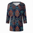 thumbnail image 5 of Towmus Blouses for Women Henley 3/4 Sleeve Shirts Dressy Casual Fall Tops Work Blouses, 5 of 5