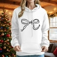 thumbnail image 6 of DPTALR George Women's Long Sleeve Printed Hooded Sweatshirt,White,Size XL, 6 of 6