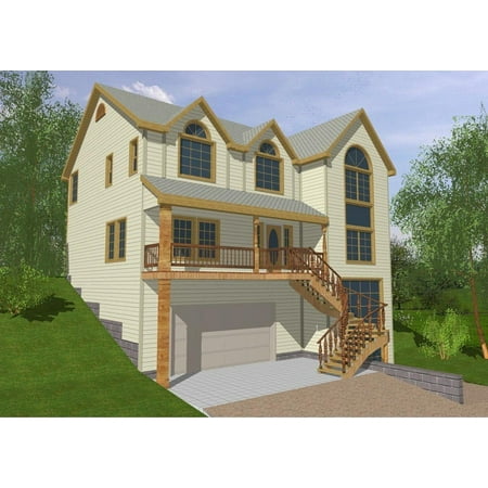 001-2027: Traditional Narrow lot 4 Bed, 3 Bath Luxury Home Plan, 2592 Sq Ft: Full Blueprints with License to Build by Home Plan Marketplace - Lesuto