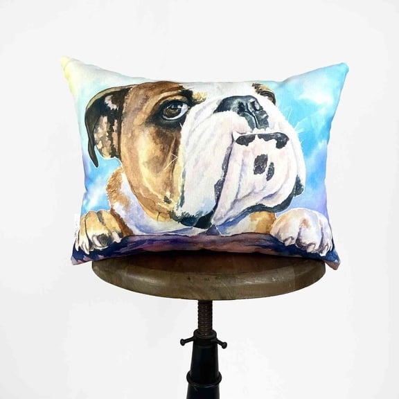 Dog | English Bulldog Watercolor | 18x12 | Pillow Cover | Personalized Dog Pillow | Bulldog | Dog Lover Gift | Dog Mom Gift | Dog Mom Gift