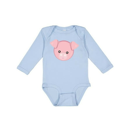 

Inktastic Cute Pig Little Pig Piggy Pink Pig Gift Baby Boy or Baby Girl Long Sleeve Bodysuit