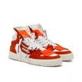 thumbnail image 5 of Off-White Men's Court 3.0 High Top Leather Suede Sneakers Orange White, 5 of 5