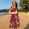thumbnail image 3 of Lsque Mario Print Women's Casual Dress T-Shirt Summer Short Sleeve Scoop Neck Swing Dresses, 3 of 7