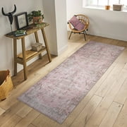 Adiva Rugs Machine Washable Water and Dirt Proof Area Rug for Living Room, Bedroom, Home Decor (PINK, 2'6" x 7'5")