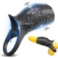thumbnail image 1 of 7 Frequency Vibrating Sperm Locking Ring Black Wireless Remote Control Penis Ring for Men Double Ring Vagina Massage, 1 of 6