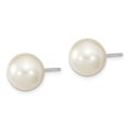 thumbnail image 3 of 925 Sterling Silver Rhodium-Plate 10-11mm White /Champagne /Brown Imitation Shell Pearl Earring Set, 3 of 7