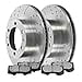 thumbnail image 3 of AutoShack Front Drilled and Slotted Brake Kit Rotors Silver and Performance Ceramic Pads Pair of 2 Driver and Passenger Side Replacement for Toyota FJ Cruiser 4Runner 2005-2021 Tacoma 4WD BRKPKG002288, 3 of 4