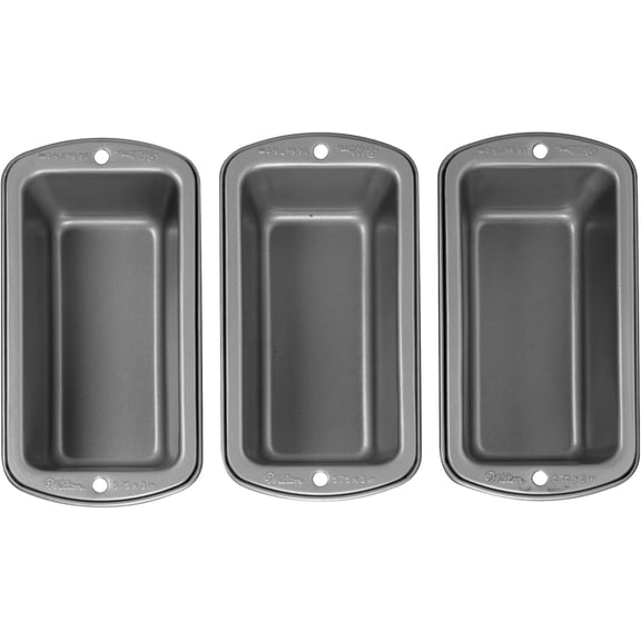 Wilton Recipe Right Loaf Pan for Baking, Mini Size, Single Cavity, Set of 3