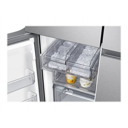 Samsung - 23 cu. ft. Smart Counter Depth 4-Door Flex™ Refrigerator with Family Hub™ & Beverage Center - Stainless steel