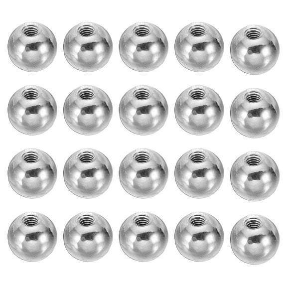 Uxcell M4x0.7 Ball Nuts Knob, 30 Pack Steel Drilling Ball Caps Blind Hole Handle Nut, 12mm Silver Tone