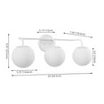 thumbnail image 3 of Jonathan Y 25" 3-Light Metal/Frosted Glass Contemporary LED Vanity Light, White, 3 of 7