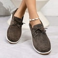 thumbnail image 3 of Mepaouo Women's Canvas Slip on Shoes Comfortable Lace up Fashion Sneakers Running Tennis Flats Brown 9, 3 of 7