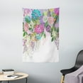 thumbnail image 1 of Flower Tapestry, Hand Drawn Style Graphic Floral Print Nature Inspiration Vintage Old Bohemian, Wall Hanging for Bedroom Living Room Dorm Decor, 40W X 60L Inches, White Violet, by Ambesonne, 1 of 2