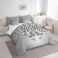 thumbnail image 3 of Homewish Cute Grey Ribbon Bowtie 7-Piece Bedding Comforter Set For Female Girls Adults,Leopard Print King Bedding Sets,Animal Cheetah Print Ultra Soft Bed Sheets,Breathable Home Decor,Reversible, 3 of 8