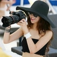 thumbnail image 3 of Women's Summer Lady Floppy Straw Hat Sun Beach Fashion Cap Bow Foldable Wide Brim, 3 of 6