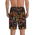 thumbnail image 3 of Kdxio Sunflower Rooster Print Mens Sleep Shorts Bottoms Soft Comfy Pajama Wear Pants with Drawstring Pockets, 3 of 7