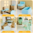 thumbnail image 6 of Wooden Dollhouse for Kids Girls, Toy Gift for 3 4 5 6 Years Old, 2 Story with 16-Piece Furnitures, Easy to Assemble Doll House Toy, Blue, 6 of 8