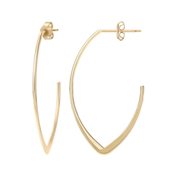 Brilliance Fine Jewelry Women’s 14K Yellow Gold Round Hoop Earrings