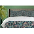 thumbnail image 4 of Ambesonne Paisley Duvet Cover Set, Tribal Vibrant Pattern, 2-Calking, Slate Blue Coral, 4 of 7