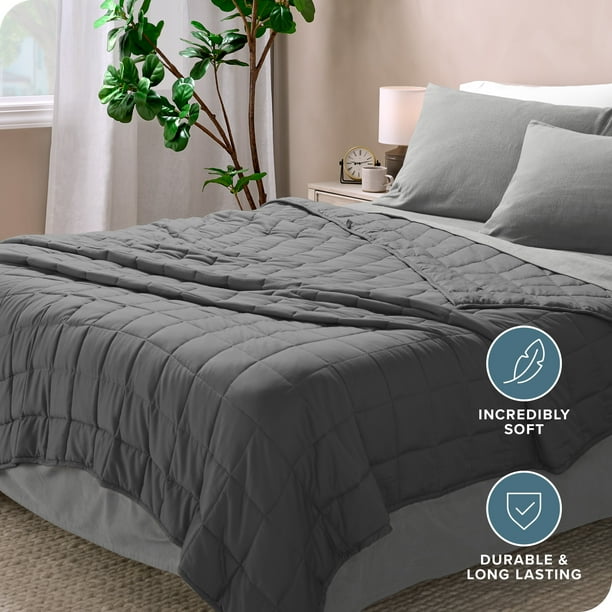 Bare Home 20 lbs Weighted Blanket for Adults 60 x 80 210tc Twill Cotton Gray Walmart Business Supplies